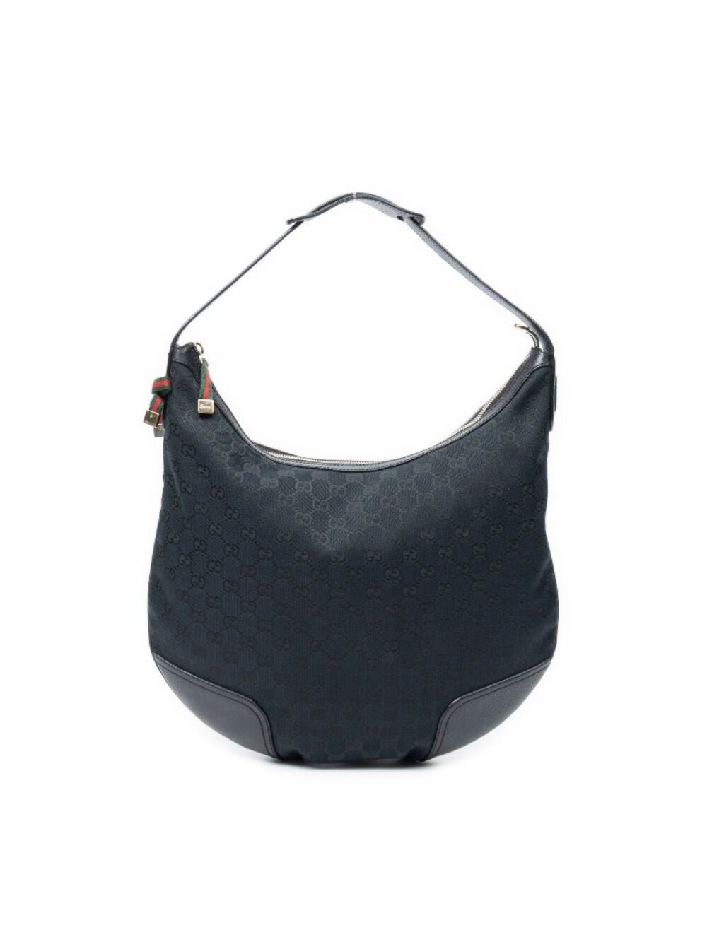 Gucci Web Black GG Canvas Shoulder Bag